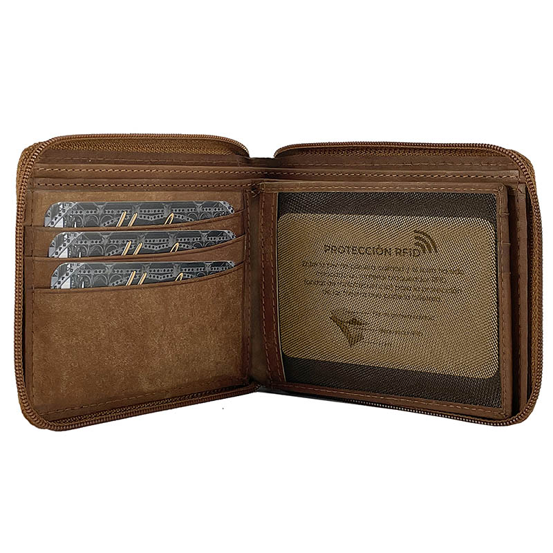 Imagen de Cartera piel clara con cierre de cremallera Colección Harlem