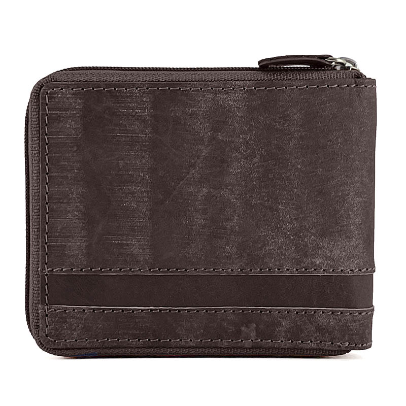 Imagen de Cartera piel oscura con cierre de cremallera Colección Harlem