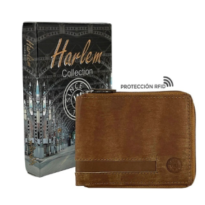 Imagen de Cartera piel clara con cierre de cremallera Colección Harlem con caja