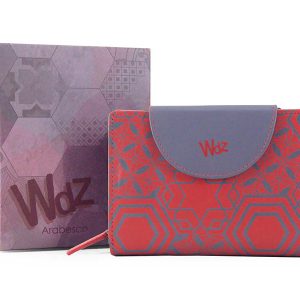 Imagen billetero piel coral "Colección Arabesco" con caja