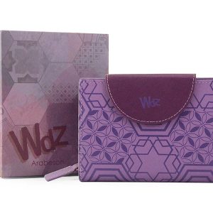 Imagen billetero piel morado "Colección Arabesco" con caja